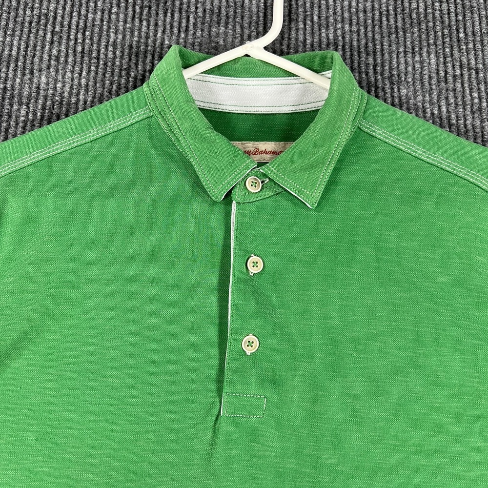 Tommy Bahama Polo Shirt Mens Medium Green Short Sleeve Casual Outdoor Golf‎
